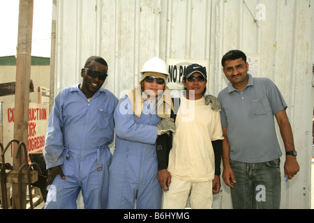 Ausländische Bauarbeiter in Doha, Katar. Stockfoto