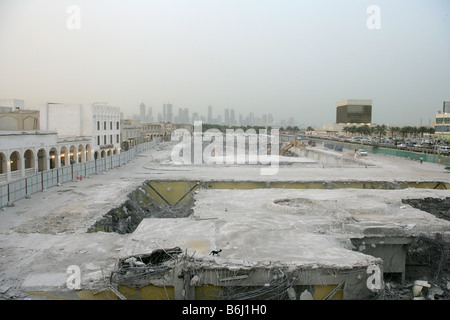 Abriss-Baustelle in Doha, Katar. Stockfoto