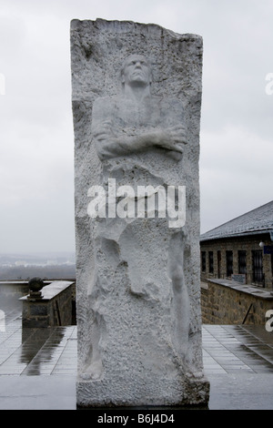 Gedenkstein für die Opfer des KZ Mauthausen in Österreich Stockfoto