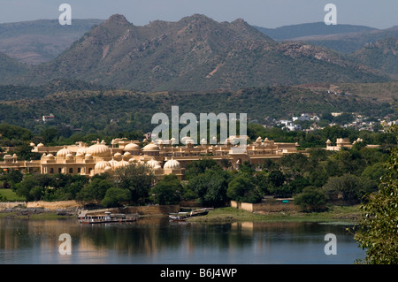 Das Oberoi Udaivilas Hotel am Lake Pichola. Udaipur. Rajasthan. Indien Stockfoto