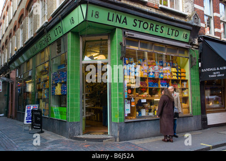 Lina-Stores der italienischen laden in Soho London England UK Stockfoto