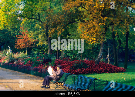 Parc Monceau in Paris Stockfoto