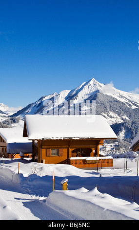 Das Dorf Leysin im Winter, Schweiz Stockfoto