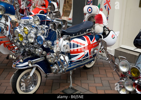 Lambrettas Roller in der Carnaby Street in London, England geparkt Stockfoto