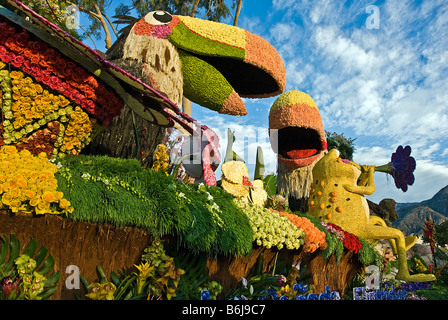 La Canada Flintridge 'Rainforest Fiesta' Schwimmer Los Angeles Kalifornien Rose Parade Turnier of Roses Parade Pasadena CA Stockfoto