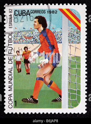 1982 FIFA World Cup, Spanien, Briefmarke, Kuba, 1982 Stockfoto