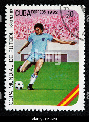 1982 FIFA World Cup, Spanien, Briefmarke, Kuba, 1982 Stockfoto