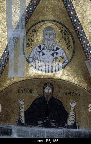 Mosaiken im Kloster Osios Loukas auch Dinkel Osios Lucas Hosios Lucas und Lukas griechisch-orthodoxen byzantinischen Kloster 1011 AD dies Stockfoto