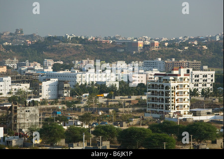 Andhra Pradesh, Indien, Hyderabad: HITEC Stadt, Überblick über die neuen Hightech-Stadt Stockfoto