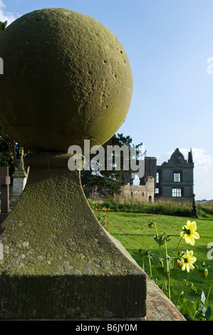 England, Shropshire.  Die Ruinen von Moreton Corbett Schloss, eine mittelalterliche Burg und Tudor Herrenhaus der Familie Corbet. Stockfoto