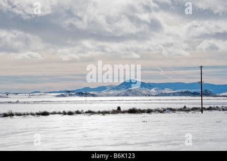 Snowscene und Telefon Polen im winter Stockfoto