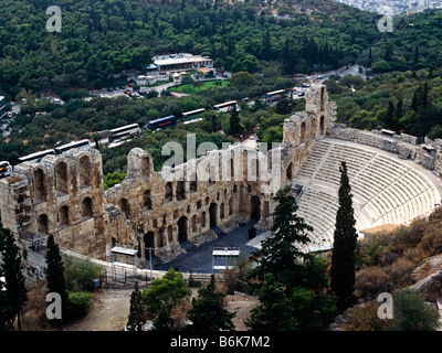 Das Odeon des Herodes Atticus der Akropolis Athen Griechenland Hellas Stockfoto