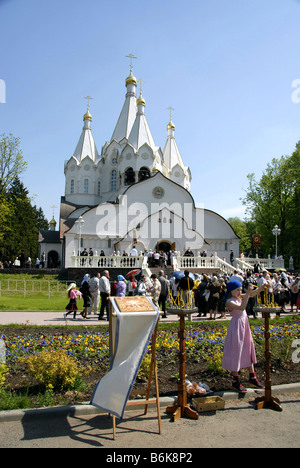 Weihe der neuen Kirche in Butovo, Website von Stalin ist töten Felder, Gebiet Moskau, Russland Stockfoto