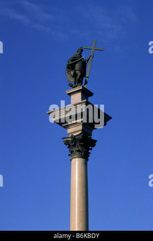 Polen, Warschau, Sigismund III. Vasa-Kolumne Nahaufnahme Stockfoto