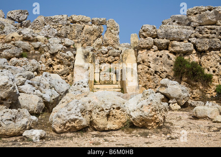 Teil der Ggantija Tempel, Xaghra, Gozo, Malta Stockfoto