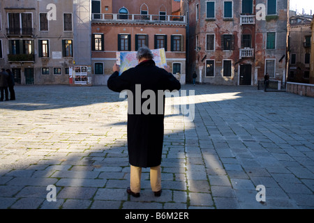 Venedig, Italien. touristische Karte auf Platz Stockfoto