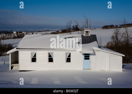 Ein Zimmer-Schulhaus für Amish Kinder Mohawk Valley New York State Stockfoto