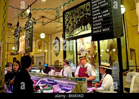 Harrods London berühmtesten Kaufhaus Knightsbridge Butcher Shop Fleischerhandwerk Stockfoto