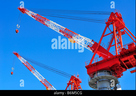 Zwei große Kräne, Yokohama, JP Stockfoto