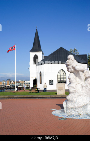 norwegische Kirche und Scott Memorial Cardiff bay Cardiff South Wales, Australia Stockfoto