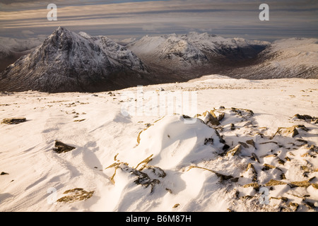 Glen Coe im Winter, Schottland Stockfoto