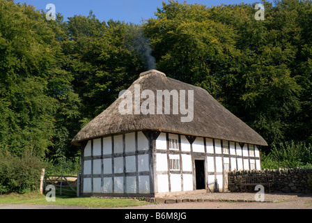 Abernodwydd Farmhouse, St Fagans National Museum of History /Amgueddfa Werin Cymru, Cardiff, South Wales, Großbritannien. Stockfoto