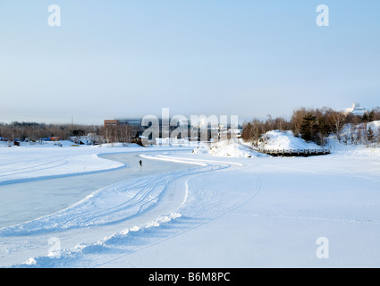 Eine schöne skating Pfad auf See Ramsey,, Sudbury Ontario Stockfoto