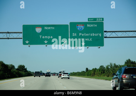 Ich 75 interstate-Highway Richtung Norden in Richtung Tampa Florida Amerika USA Stockfoto