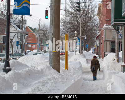 Fredericton, New Brunswick Kanada Winter nach großen Schneesturm im späten Dezember Stockfoto