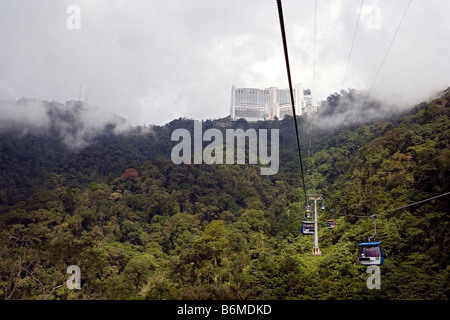 Seilbahn hinauf der Spielbank Genting Highlands Stockfoto