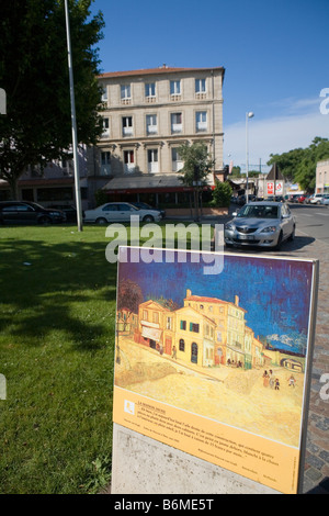 Die Website des La Maison Jaune, den Vincent Van Gogh nach Hause und berühmtes Gemälde in Arles Stockfoto