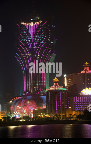 Grand Lisboa Casino in Macau China bauen Stockfoto