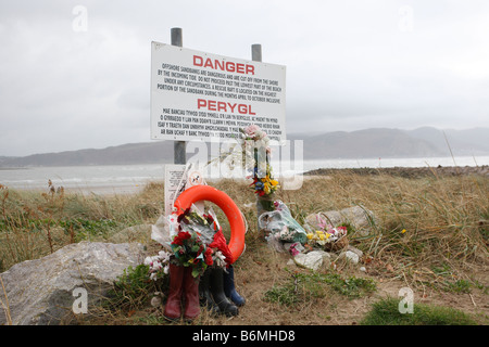 PROVISORISCHE GEDENKSTÄTTE ZUM MEER ERTRINKEN Stockfoto