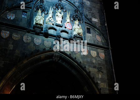 Karlsbrücke Detail The Old Town Brücke Turm Detail Prag Tschechische Republik Stockfoto