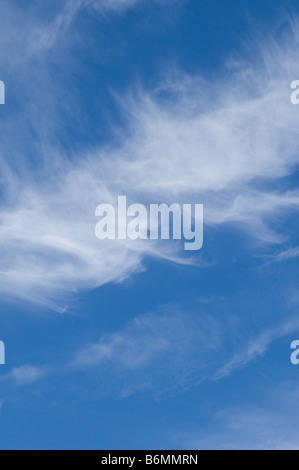 Großer Höhe Zirruswolken vor blauem Himmel Stockfoto