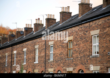 Reihenhäuser in dem Dorf Summerseat in der Nähe von Bury, Lancashire, England Stockfoto