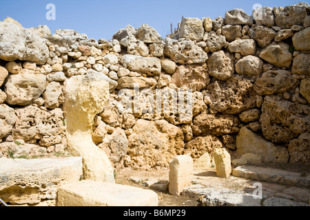 Teil der Ggantija Tempel, Xaghra, Gozo, Malta Stockfoto