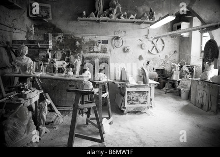 Alabaster Workshop in Volterra Toskana Italien Stockfoto