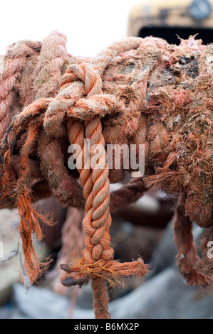 Hummer-Töpfe und Fischernetze auf Hastings Kiesstrand. Stockfoto