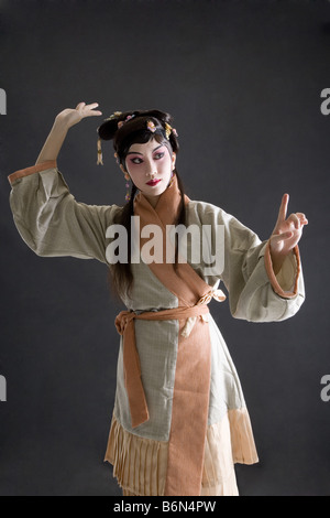 Weibliche Darstellerin in Oper Porträt hautnah Stockfoto