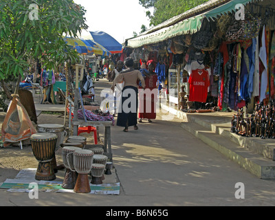 Senegambia Kunsthandwerksmarkt in Gambia Westafrika Stockfoto