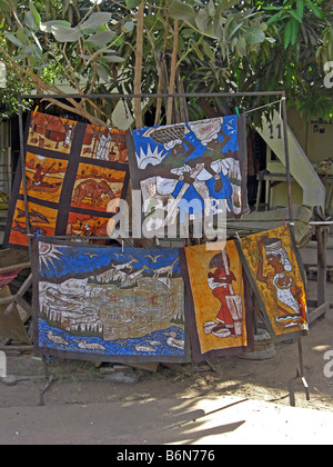 Senegambia Kunsthandwerksmarkt in Gambia Westafrika Stockfoto