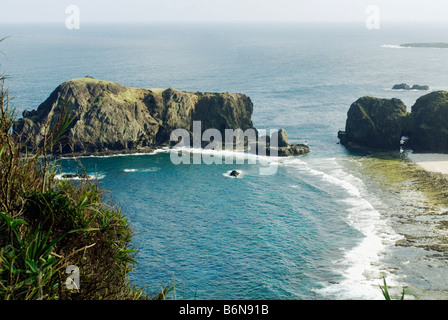 Taiwan, Green Island, Dornröschen und Pekinese Hund Felsformationen Stockfoto