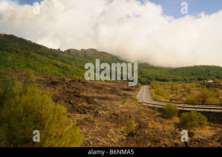 Blick hinauf den Ätna in Sizilien-Italien Stockfoto