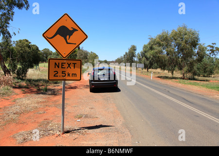 Australische Känguru Straßenschild, New-South.Wales, Australien Stockfoto