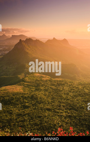 Blick von Le Pouce Peak Mauritius Indischer Ozean Stockfoto