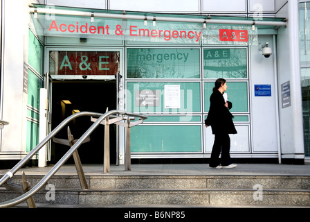 A & E Eingang, University College Hospital in London Stockfoto