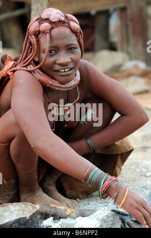 Himba Frau Opuwo namibia Stockfoto