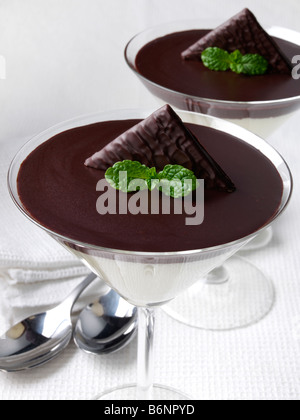 Schokolade-Minze-mousse Stockfoto