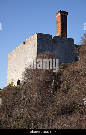 Ruiniert bleibt der Kiesel Kalköfen 1888 eröffnete East Aberthaw Naturschutzgebiet Wales UK Stockfoto